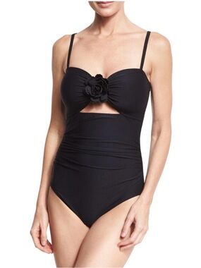 KATE SPADE “Cruise” Black Bandeau Style One Piece Swim Suit Women’s Size Medium